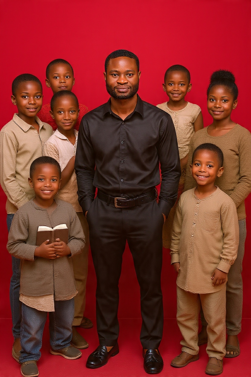 Founder portrait with children